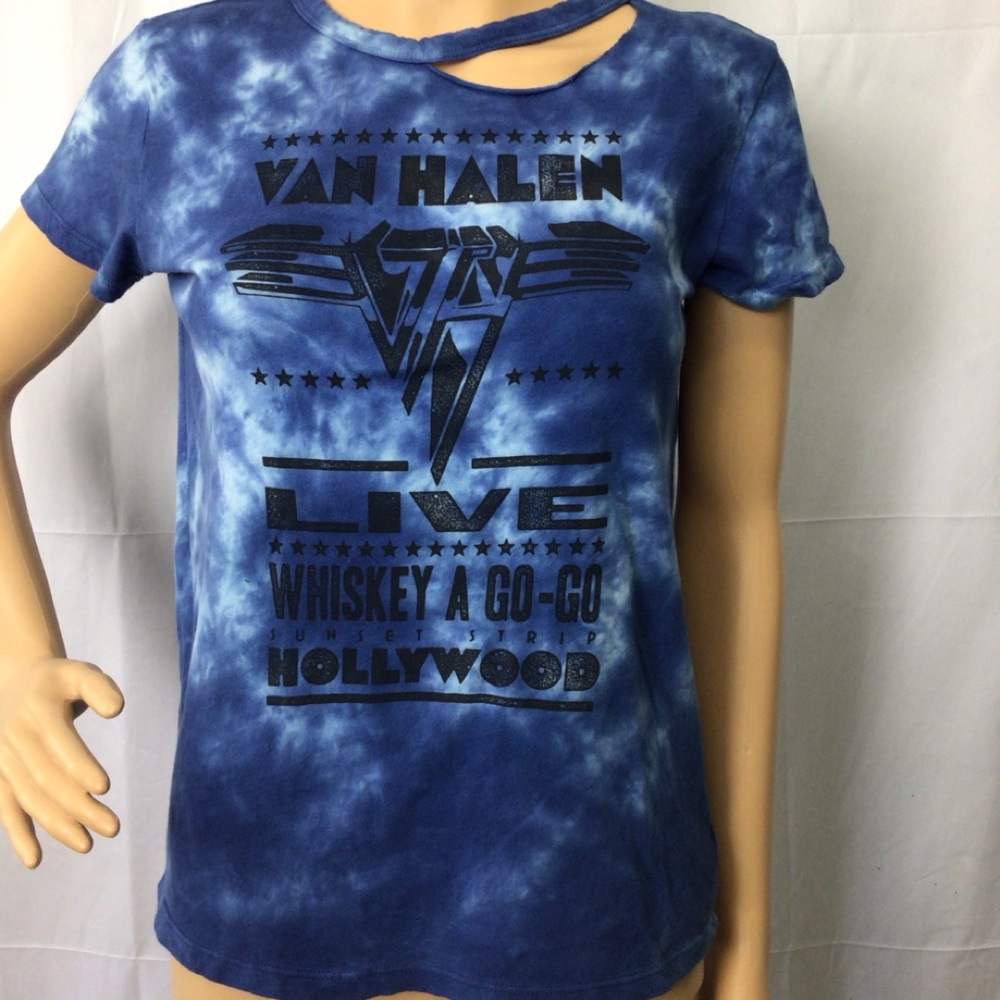 Van Halen Distressed Whiskey A Go Go Band Tee S